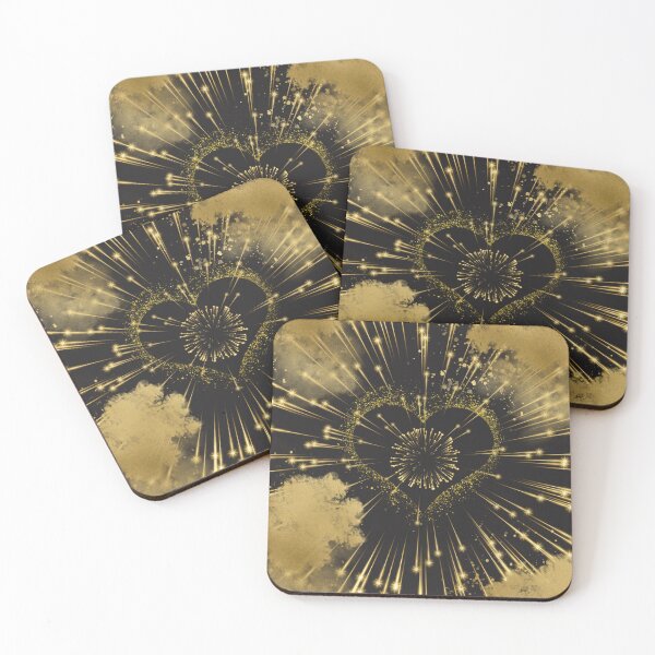Item preview, black gold stars heart designed and sold by GorLorLar.