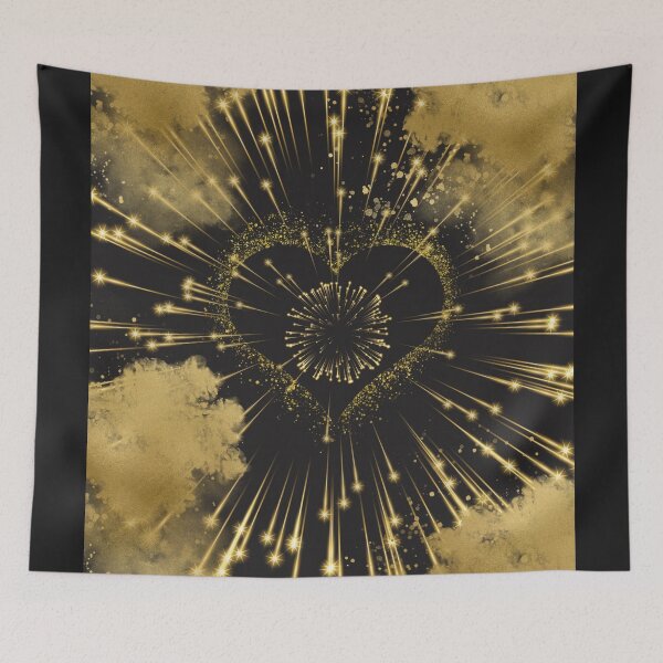 Item preview, black gold stars heart designed and sold by GorLorLar.