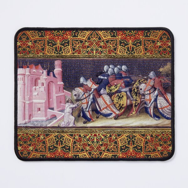Item preview, Galahad combatting the brothers of the Castle of Maidens,receiving a key Arthurian Legends Medieval Miniature designed and sold by BulganLumini.