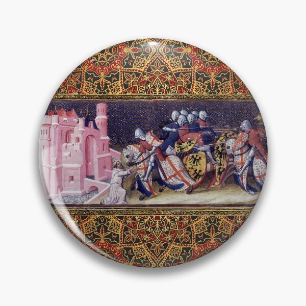 Item preview, Galahad combatting the brothers of the Castle of Maidens,receiving a key Arthurian Legends Medieval Miniature designed and sold by BulganLumini.