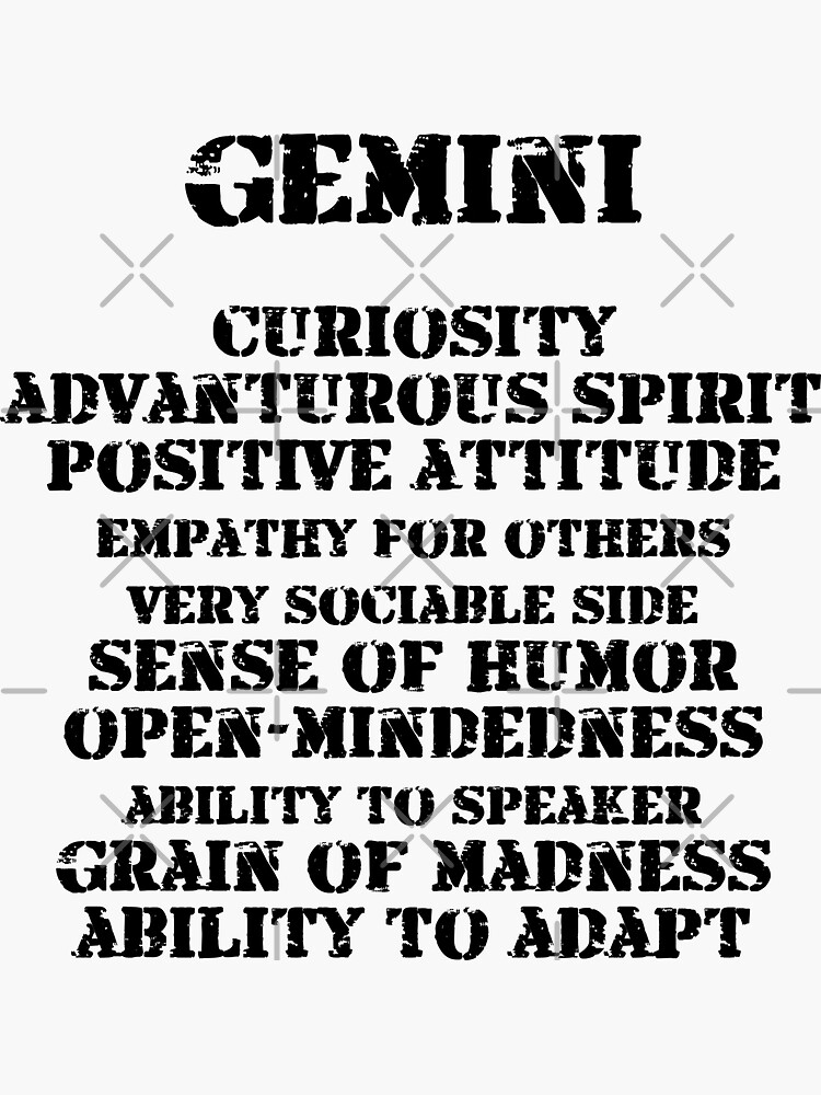 GEMINI Zodiac sign The 10 strengths of Gemini Sticker