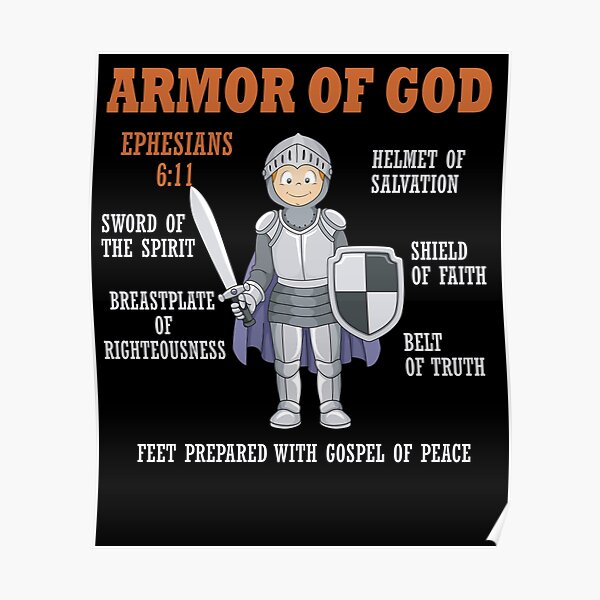  put on the full armor of god christian poster for sale by gcfulla