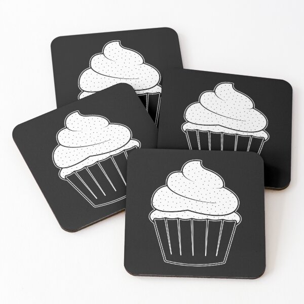 Item preview, Black Cupcake Pastry Lover Baked Goods Dot Pattern Goth Sweets designed and sold by SoccaTamam.