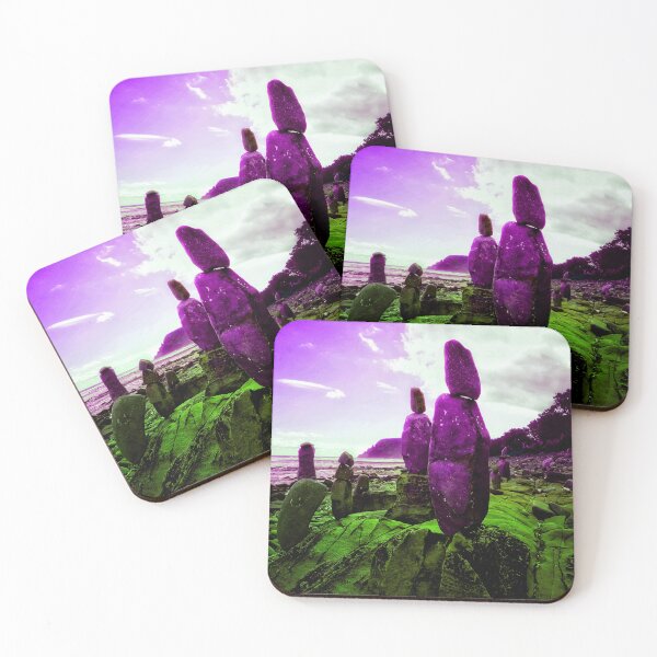 Item preview, Alien Landscape Art Rocky Beach Scene Strange Beach Pebble Towers 1 of 4 designed and sold by Beachy.