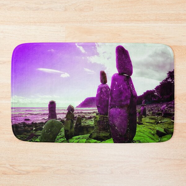 Item preview, Alien Landscape Art Rocky Beach Scene Strange Beach Pebble Towers 1 of 4 designed and sold by Beachy.