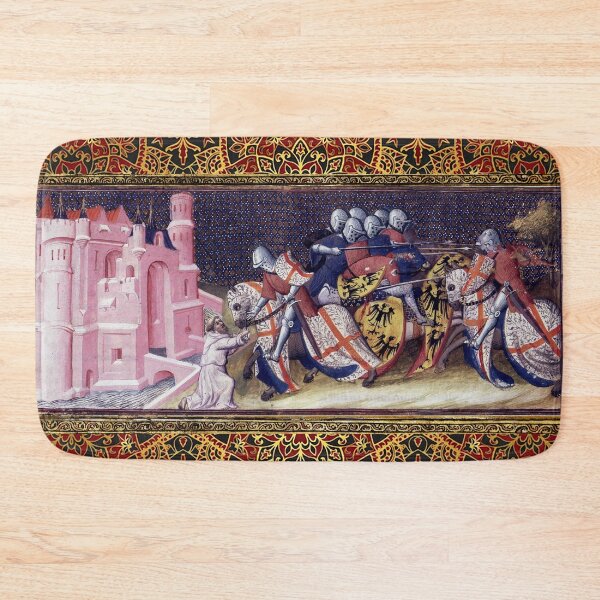 Item preview, Galahad combatting the brothers of the Castle of Maidens,receiving a key Arthurian Legends Medieval Miniature designed and sold by BulganLumini.