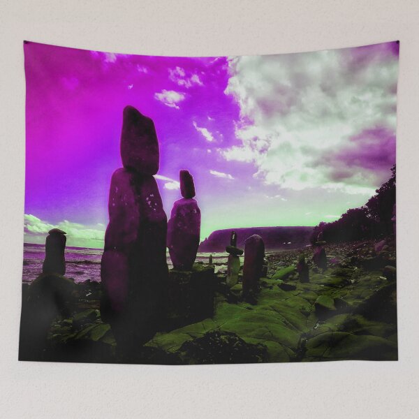 Item preview, Alien Landscape Art Rocky Beach Scene Strange Beach Pebble Towers 2 of 4 designed and sold by Beachy.