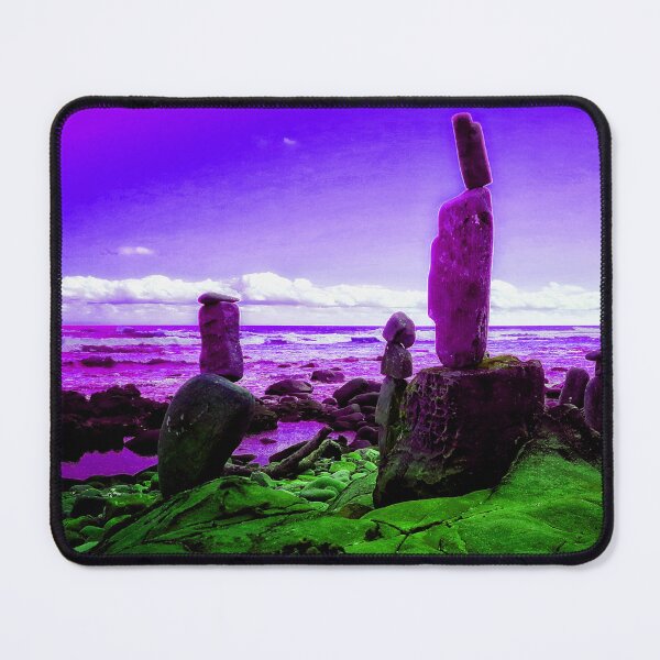 Item preview, Alien Landscape Art Rocky Beach Scene Strange Beach Pebble Towers 3 of 4 designed and sold by Beachy.