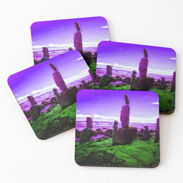 Item preview, Alien Landscape Art Rocky Beach Scene Strange Beach Pebble Towers 3 of 4 designed and sold by Beachy.
