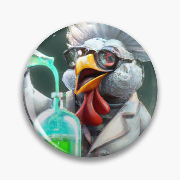 Aperçu de l'œuvre Scientifique de poulet mélangeant des produits chimiques pétillants, art numérique créée et vendue par Codeabdul.