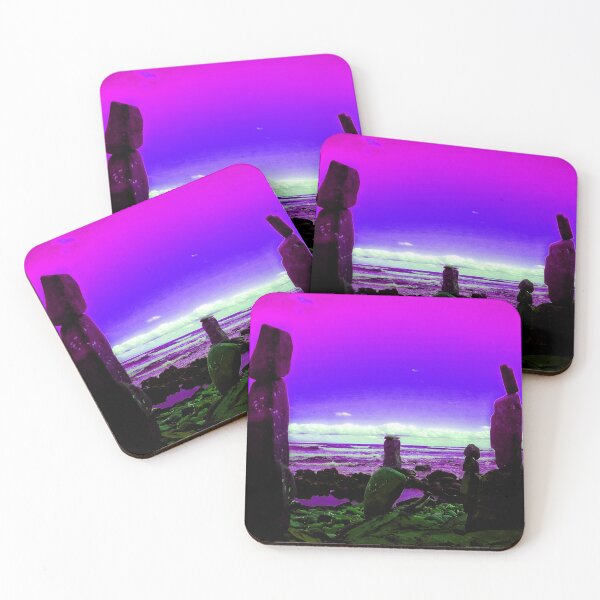 Item preview, Alien Landscape Art Rocky Beach Scene Strange Beach Pebble Towers 4 of 4 designed and sold by Beachy.