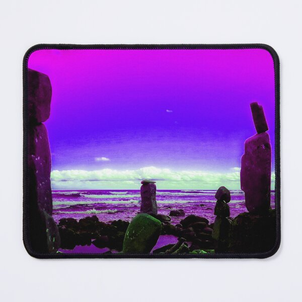 Item preview, Alien Landscape Art Rocky Beach Scene Strange Beach Pebble Towers 4 of 4 designed and sold by Beachy.