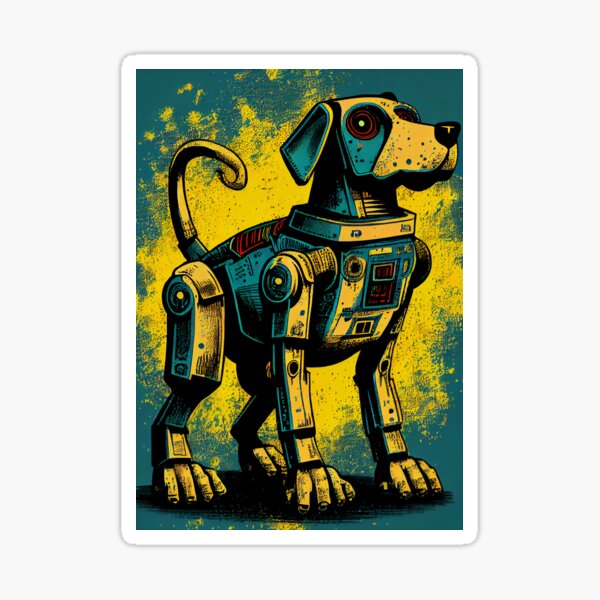 Item preview, Retro robot dog sci fi geek vintage aesthetic graphic illustration designed and sold by belugastore.
