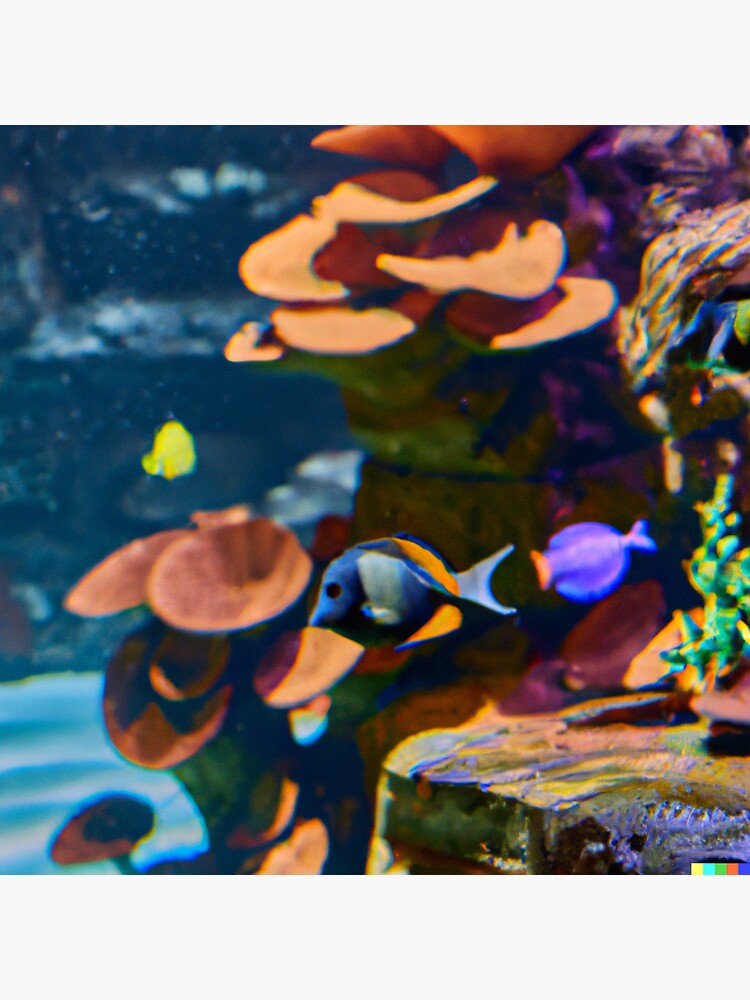 "an ocean floor with fish and plant species" Sticker for Sale by ...