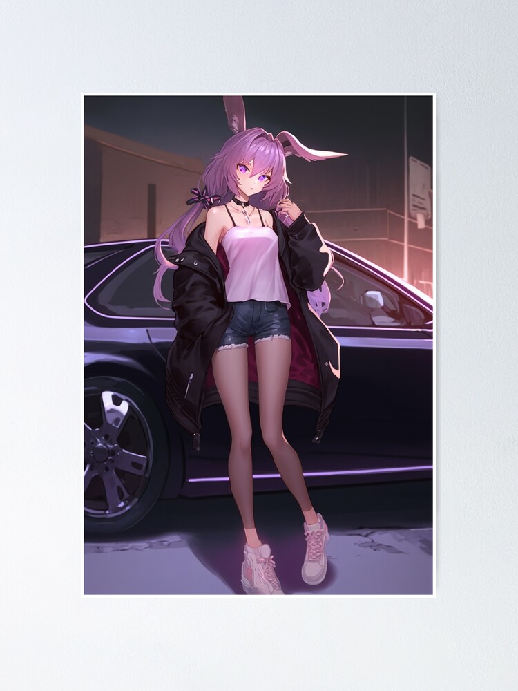 Cute Cyberpunk Anime Girl Character | Poster