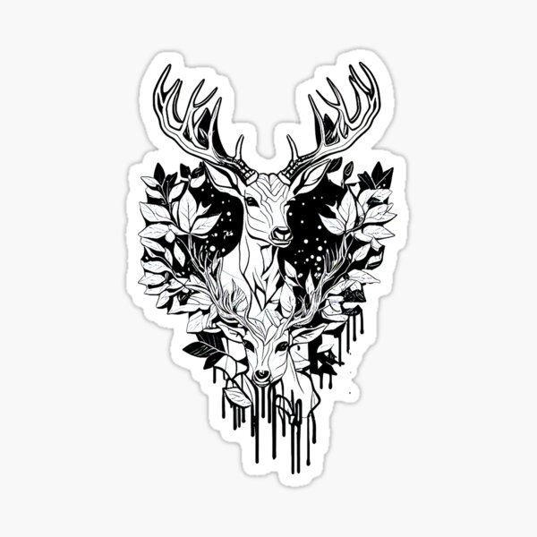 Deer tattoo stickers waterproof pattern ins antlers deer lasting creative  female ankle arm small fresh tattoo stickers