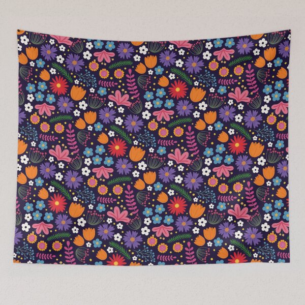 Item preview, Colourful Flowers seamless pattern designed and sold by UnicornParty.