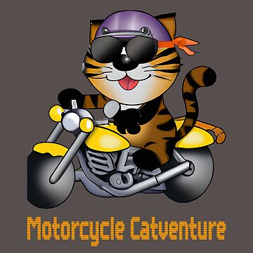 Motorcycle Catventure - Funny Cat on a Yellow Motorcycle