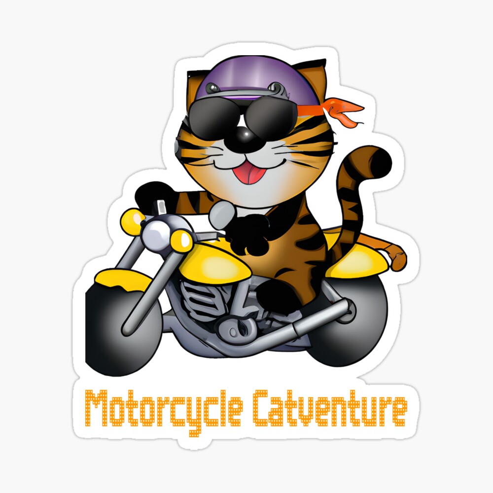 Motorcycle Catventure - Funny Roux Cat on a Vintage Motorcycle Tote Bag by  LV-creator