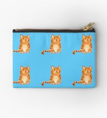 Ginger Cat on blue Studio Pouch