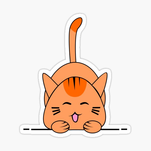 Vista previa del artículo con la obra «Gato naranja katze lindo», diseñado y vendido por ayokestudio.