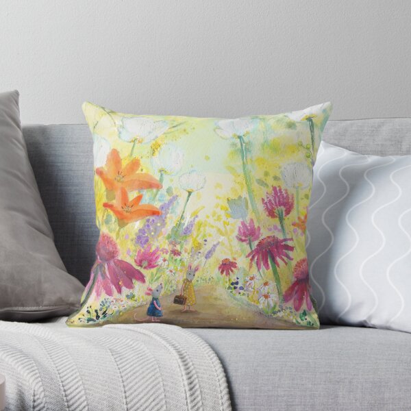 through the garden Throw Pillow