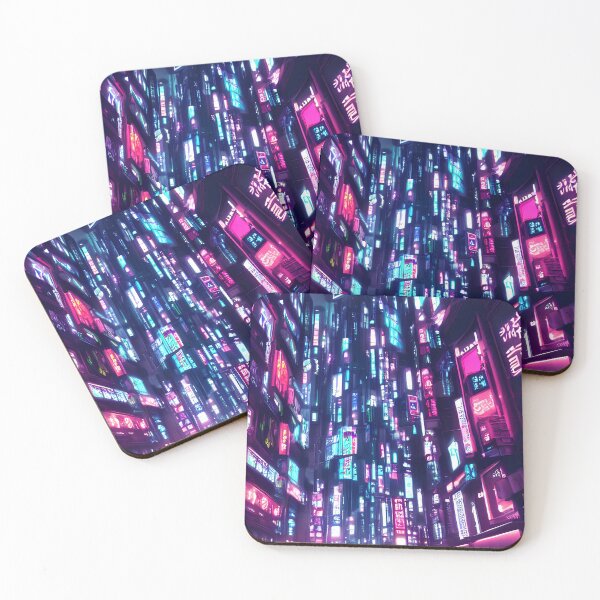 Item preview, Cyber city view neon lights in beautiful night 2 designed and sold by vishalraifx.