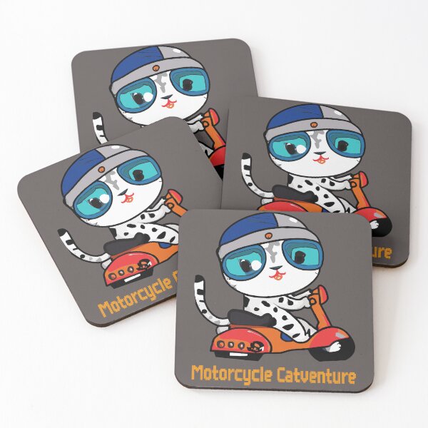 Item preview, Motorcycle Catventure - Funny cat in blue glasses on a red motorcycle designed and sold by LV-creator.