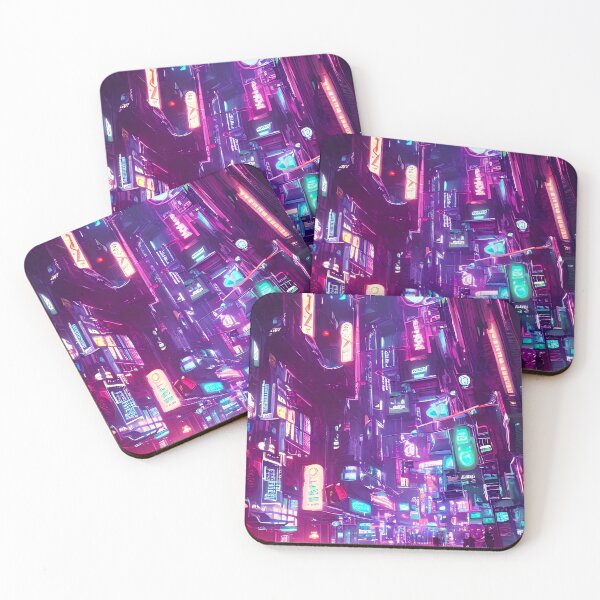 Item preview, Cyber futuristic city view neon lights in beautiful night 4 designed and sold by vishalraifx.