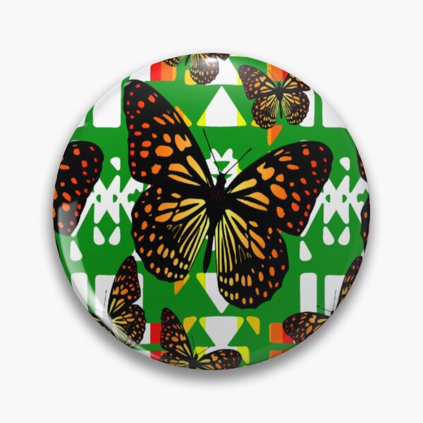 Item preview, Green  / White  / Fire Color  Native Butterfly Blanket Print  designed and sold by JMWCD.
