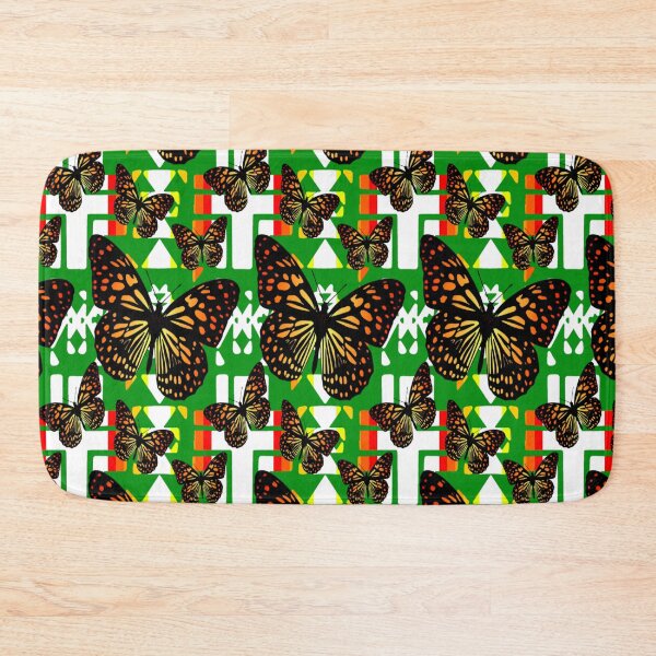 Item preview, Green  / White  / Fire Color  Native Butterfly Blanket Print  designed and sold by JMWCD.