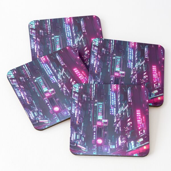 Item preview, Cyber futuristic city view neon lights in beautiful night 5 designed and sold by vishalraifx.