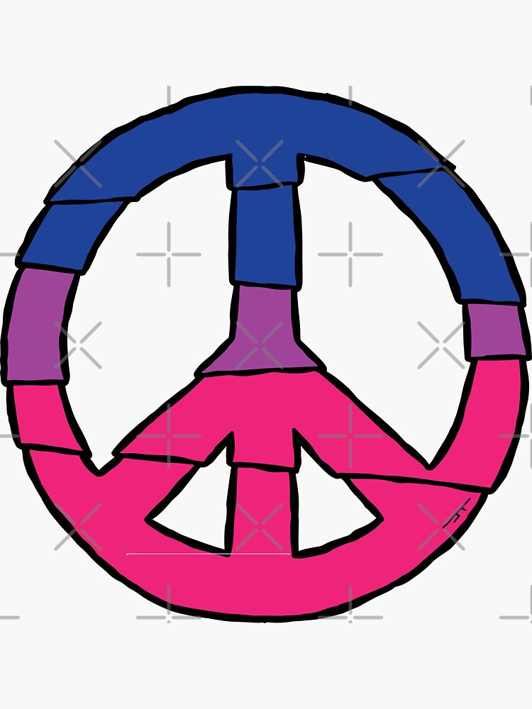 "peace (bisexual color scheme)" Sticker for Sale by baldartist80