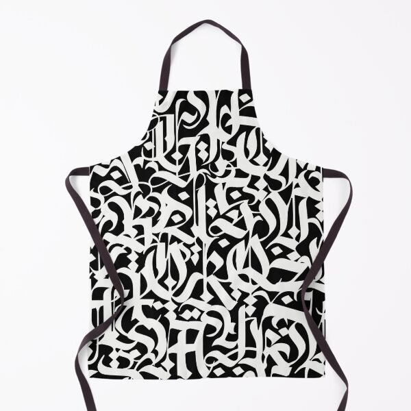 Item preview, calligraphy pattern 5 - white on black design - abstract typography designed and sold by ohaniki.