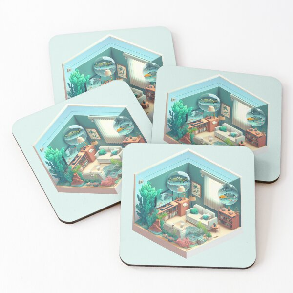 Item preview, Aquatic Escape, Isometric Room designed and sold by Slice-Of.