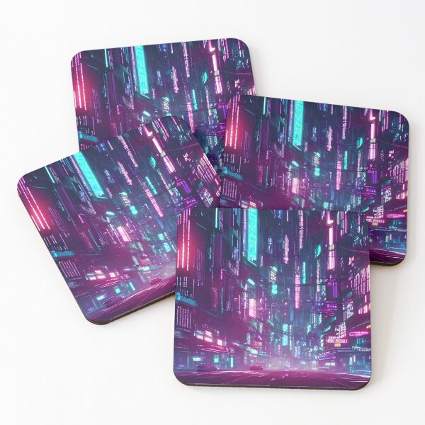 Item preview, Cyber futuristic city view neon lights in beautiful night 6 designed and sold by vishalraifx.