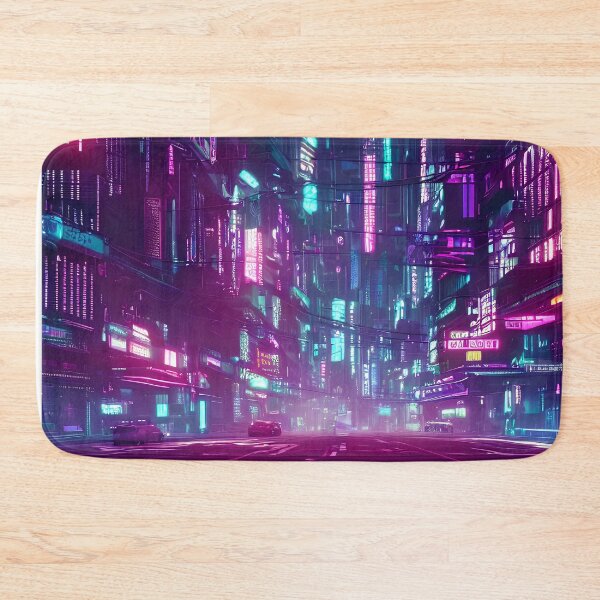 Item preview, Cyber futuristic city view neon lights in beautiful night 6 designed and sold by vishalraifx.