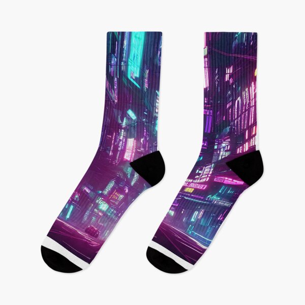 Item preview, Cyber futuristic city view neon lights in beautiful night 6 designed and sold by vishalraifx.