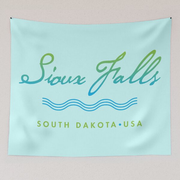 Item preview, Sioux Falls South Dakota Typographic River Design designed and sold by Futurebeachbum.