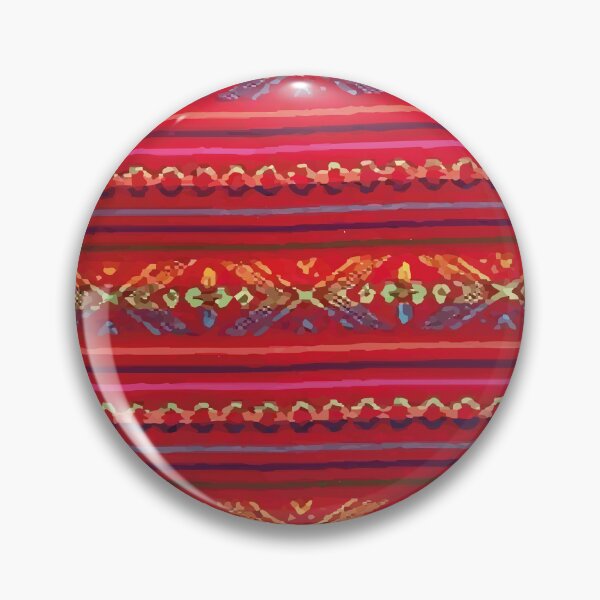 Artikelvorschau, Authentischer mexikanischer Stoff mit Cambaya-Rebozo-Muster, roter aztekischer Serape entworfen und verkauft von T-Mex.