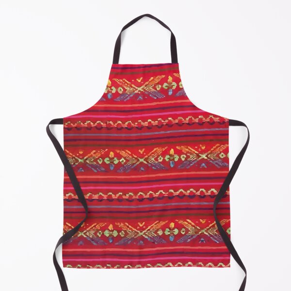 Item preview, Authentic mexican fabric cambaya rebozo pattern red aztec serape designed and sold by T-Mex.