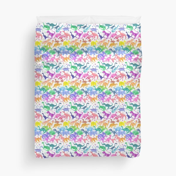 Roarsome Rainbow Dinosaur Alphabet Duvet Cover
