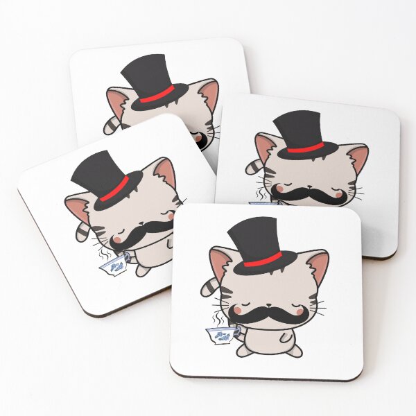 Item preview, Sophisticated Tabby Cat Wearing Top Hat and drinking tea designed and sold by Pet Station.