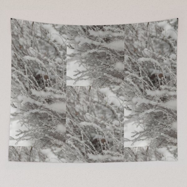 Item preview, Snow covered shrub after a snowstorm designed and sold by tshuki.