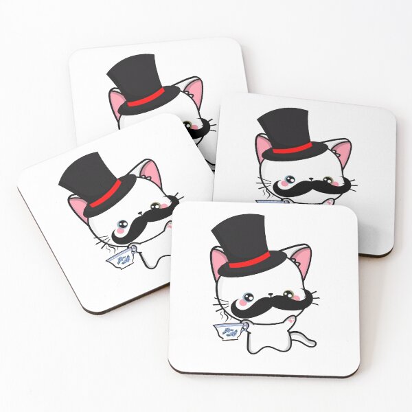 Item preview, Sophisticated White Cat Wearing Top Hat and drinking tea designed and sold by Pet Station.