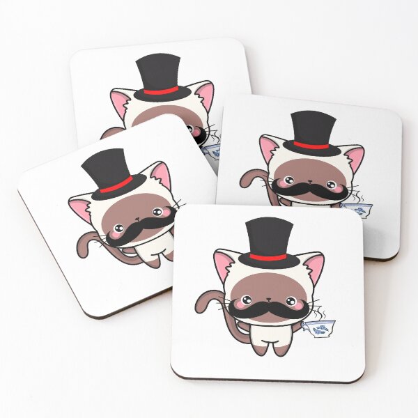 Item preview, Sophisticated White Cat Wearing Top Hat and drinking tea designed and sold by Pet Station.