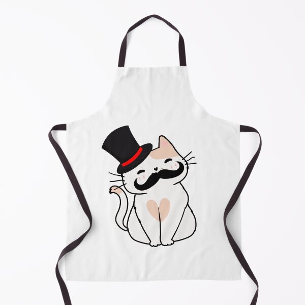 Item preview, Sophisticated White Cat Wearing Top Hat and fake moustache designed and sold by Pet Station.