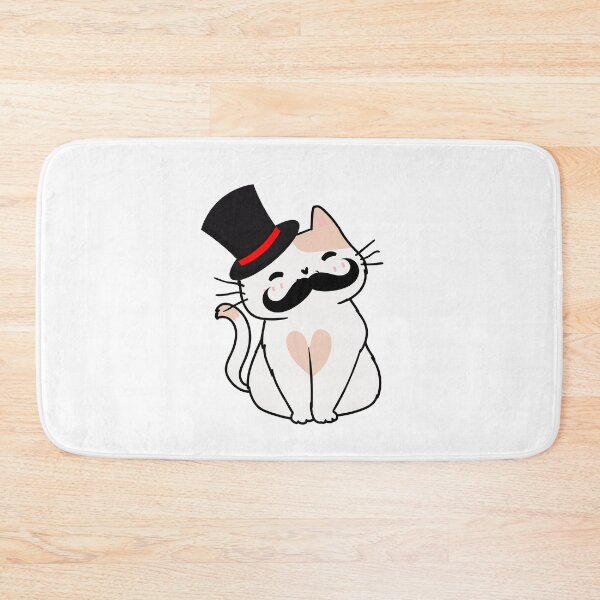 Item preview, Sophisticated White Cat Wearing Top Hat and fake moustache designed and sold by Pet Station.