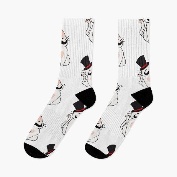 Item preview, Sophisticated White Cat Wearing Top Hat and fake moustache designed and sold by Pet Station.