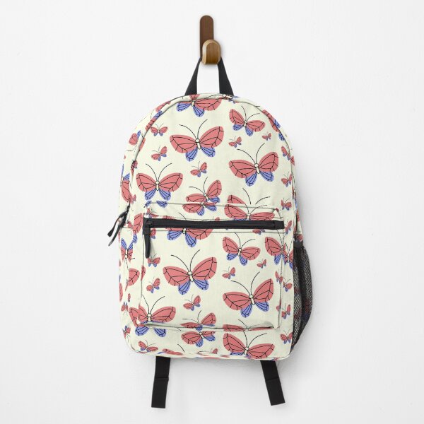 Item preview, Modern Aesthetic Colorful Butterfly Pattern Design In The Shades of Maroon Red & Blue On A Pastel Background designed and sold by Kodexstore.